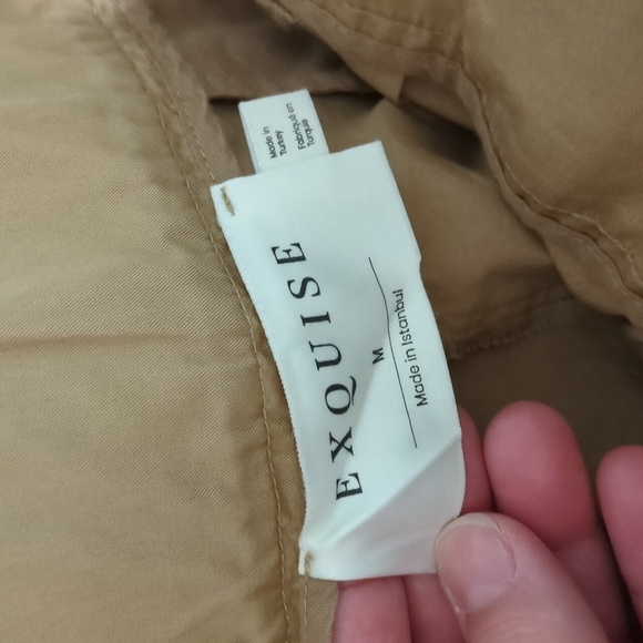 Anthropologie X Exquise Barell Leg Chino Tan High-Waisted Chic Trousers Sz M - Picture 11 of 12